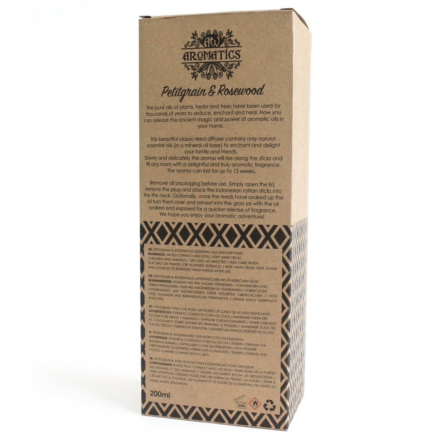 Aróma difuzér s esenciálnymi olejmi Petitgrain & Palisander 200 ml