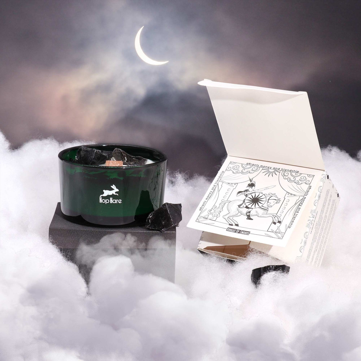Hop Hare Krištáľová magická kvetinová sviečka – Kráľ mečov