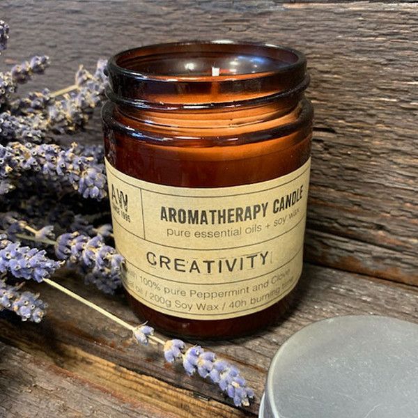 Aromaterapeutická sójová sviečka 200 g – Creativity