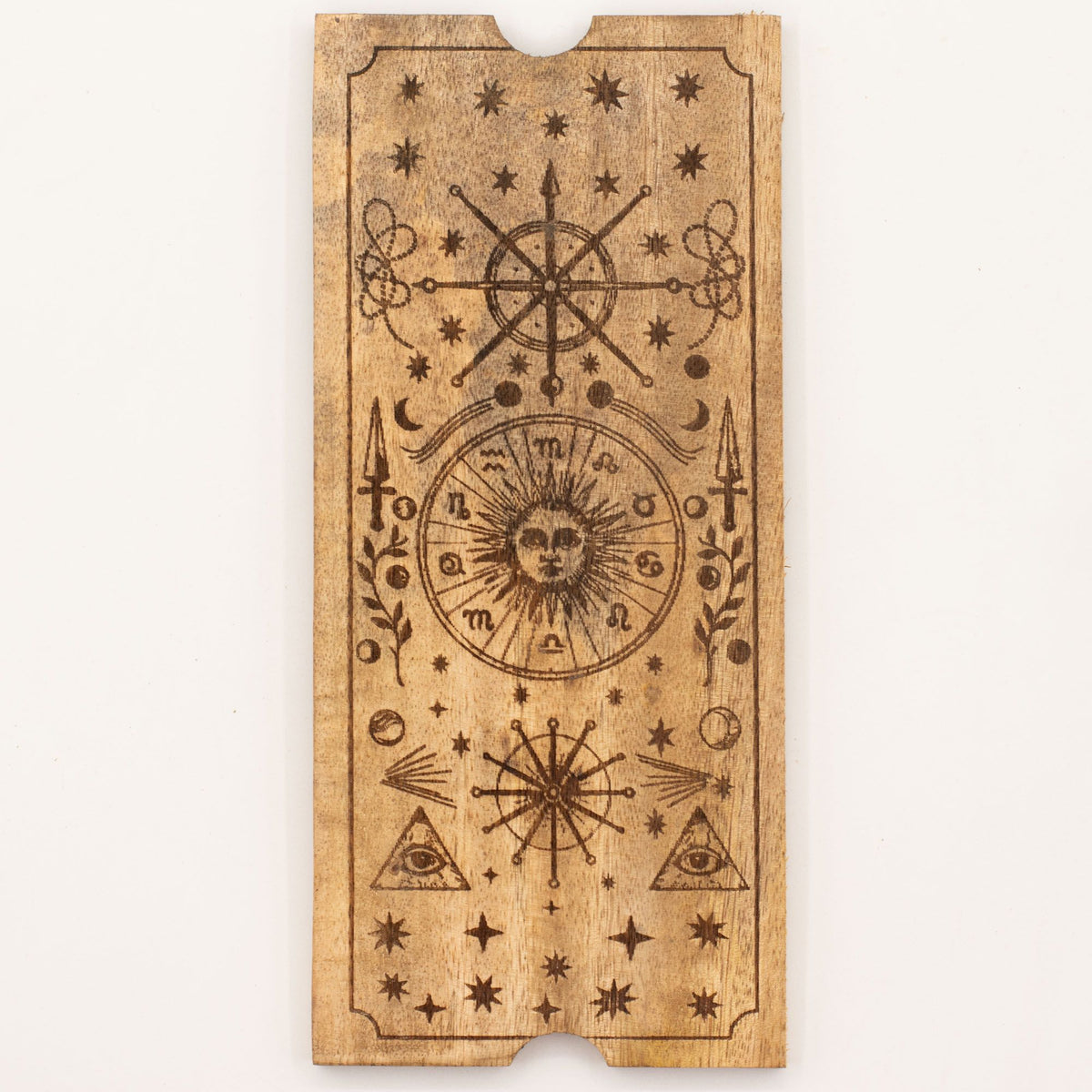 Krabička na tarot so štyrmi priehradkami – rytý motív