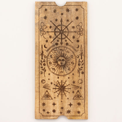 Krabička na tarot so štyrmi priehradkami – rytý motív