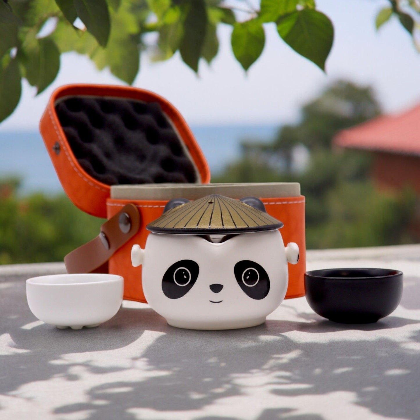 Set čajovej kanvice Kung Fu Panda – dve šálky – cestovné balenie