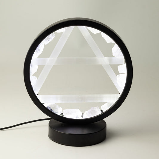 Dekoratívna lampa Halo – krištáľ a selenit · Vzduch