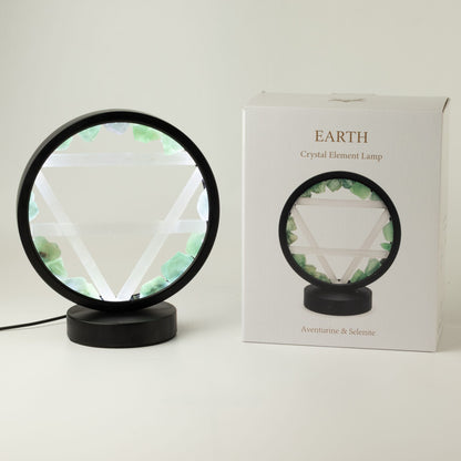 Dekoratívna lampa Halo – avanturín a selenit · Zem