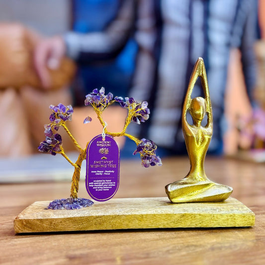 Minerálna záhradka – ametyst · Sukhasana