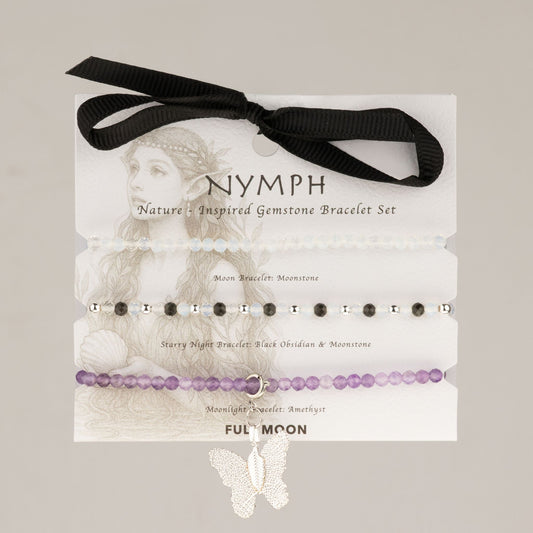 Súprava 3 minerálnych náramkov Nymph – Spln