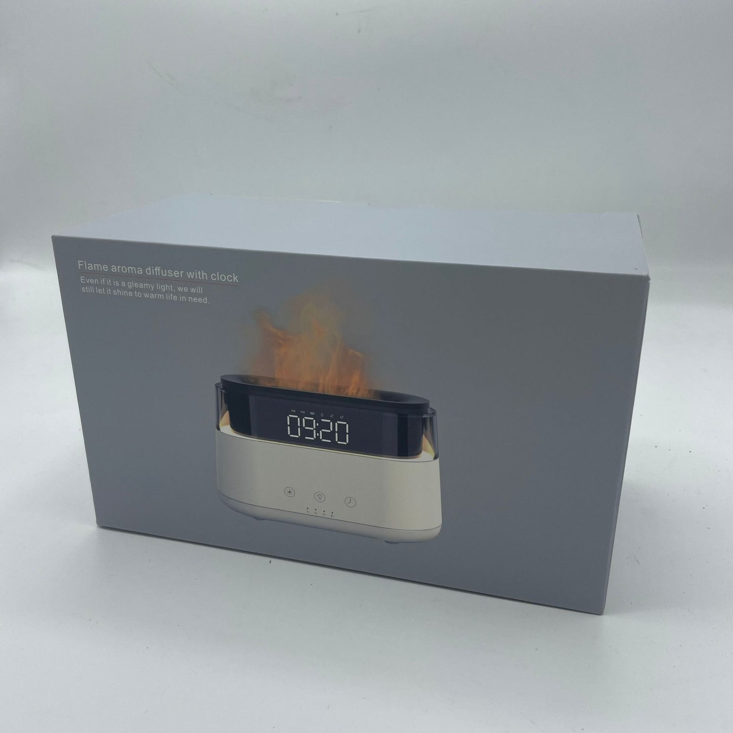 Moderná Aróma Diffuser - Led Clock - USB-C - Flame Effect