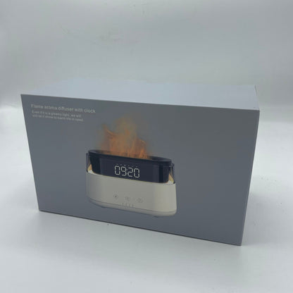Moderná Aróma Diffuser - Led Clock - USB-C - Flame Effect