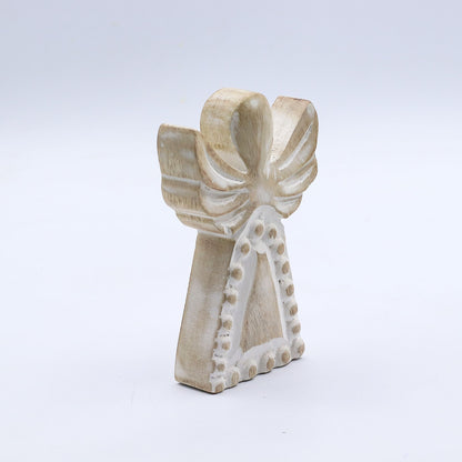 Anjel z Mangového Dreva - Biely Vymývaný - 13cm
