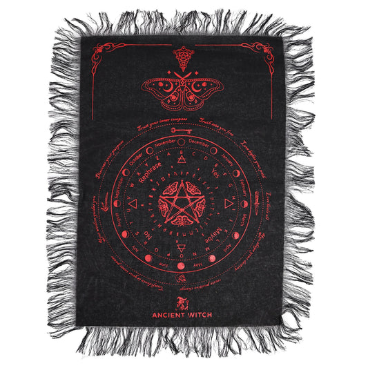 Podložka na kyvadlo Ancient Witch – Moľa · čierna a červená