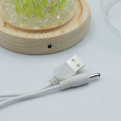 Svetelná dekorácia pod sklom – Tulipány · USB