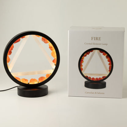 Dekoratívna lampa Halo – karneol a selenit · Oheň