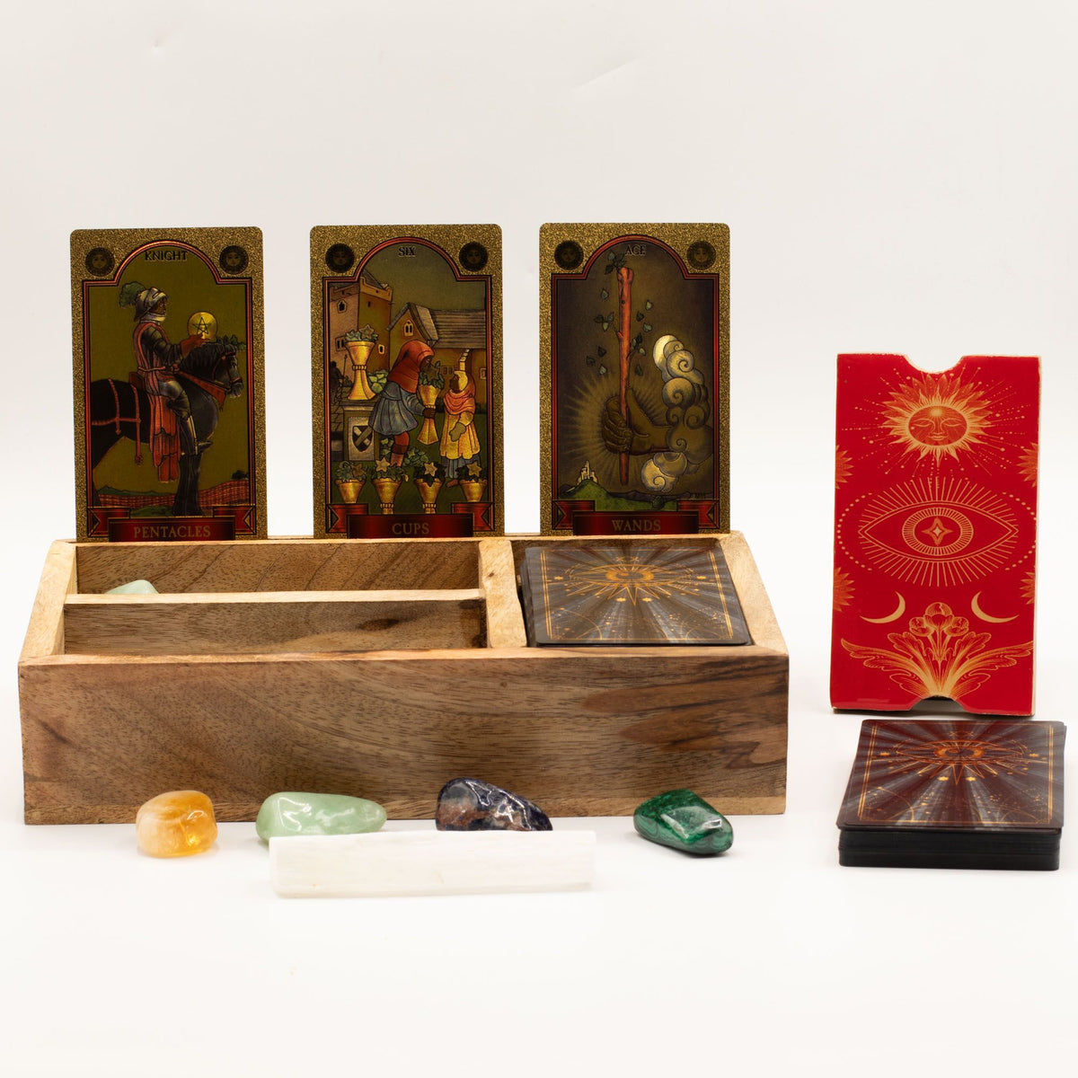 Krabička na tarot s tromi priehradkami