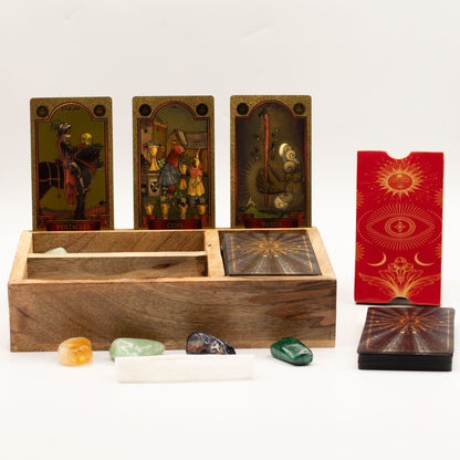 Krabička na tarot s tromi priehradkami