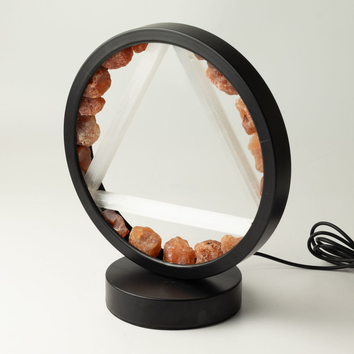 Dekoratívna lampa Halo – karneol a selenit · Oheň