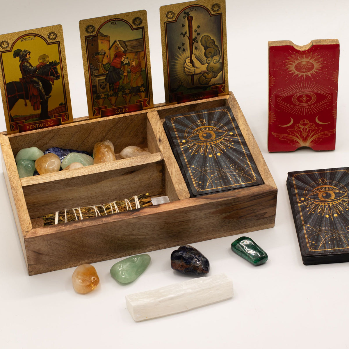 Krabička na tarot s tromi priehradkami