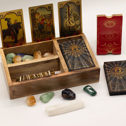 Krabička na tarot s tromi priehradkami