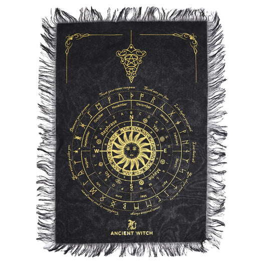 Podložka pre kyvadlo Ancient Witch – Slnko · čierna a zlatá