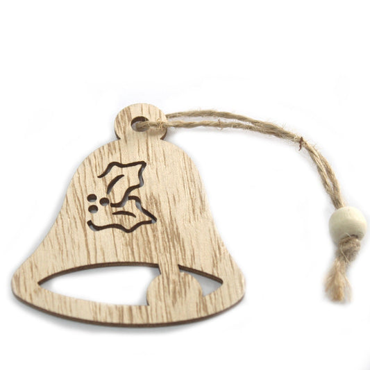 Balenie 3 ks drevená vianočná dekorácia – Zvonček 