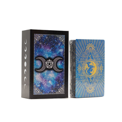Tarotové karty Moon Face s príručkou – modrá