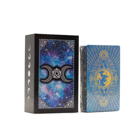 Tarotové karty Moon Face s príručkou – modrá