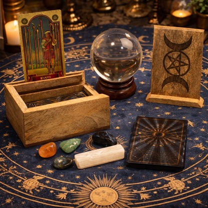 Malá škatuľka na tarot so stojanom
