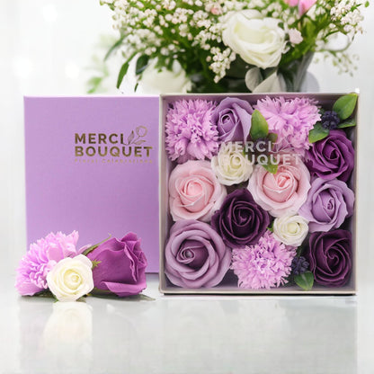 Square Box - Lavender Rose &amp; Carnation