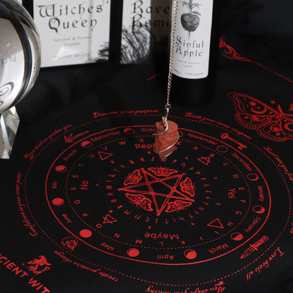 Podložka na kyvadlo Ancient Witch – Slnko · čierna a červená