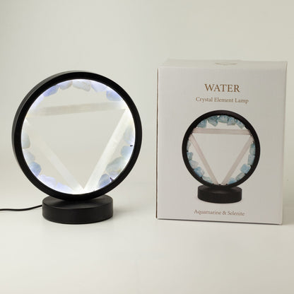 Dekoratívna lampa Halo – akvamarín a selenit · Voda