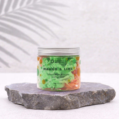 Šľahané krémové mydlo Mango &amp; limetka, 120 g.