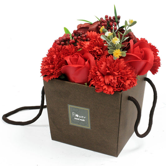 Soap Flower Bouqet - Red Rose &amp; Carnation