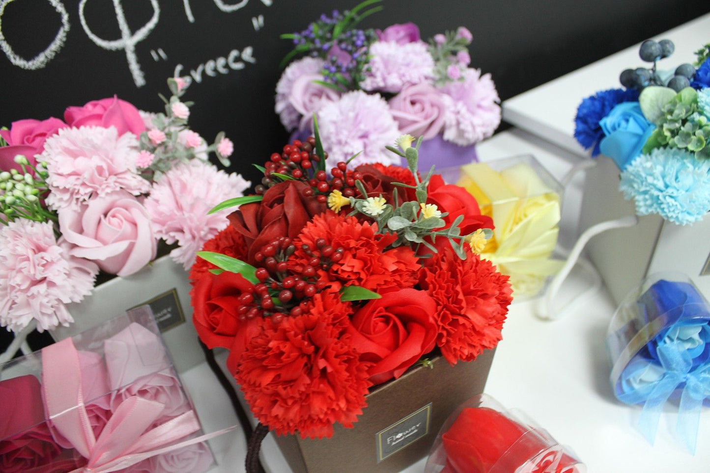 Soap Flower Bouqet - Pink Rose &amp; Carnation - SPECIAL