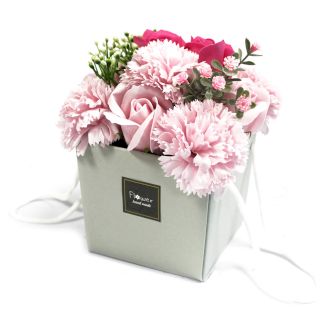 Soap Flower Bouqet - Pink Rose &amp; Carnation