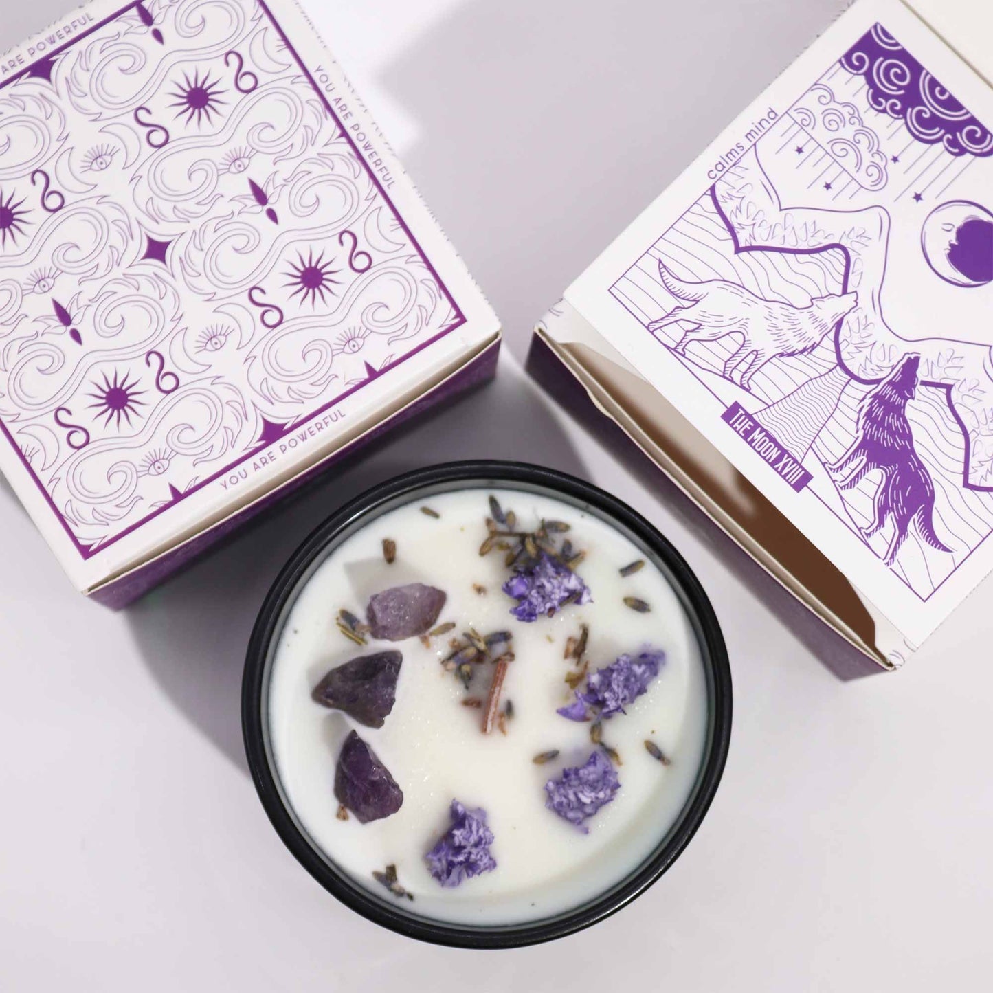 Hop Hare Krištáľová magická kvetinová sviečka – Mesiac
